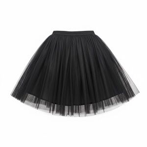 Miss‎ Avenue Black Sheer Tulle Mesh Flare Knee Skirt Lined Fairy Whimsy Goth